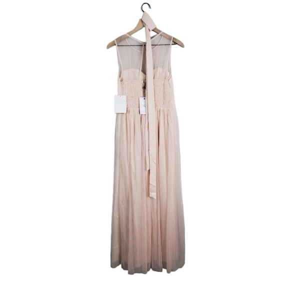 Asos Little Mistress Mesh Insert Maxi Dress Pink US 12 - Picture 12 of 12